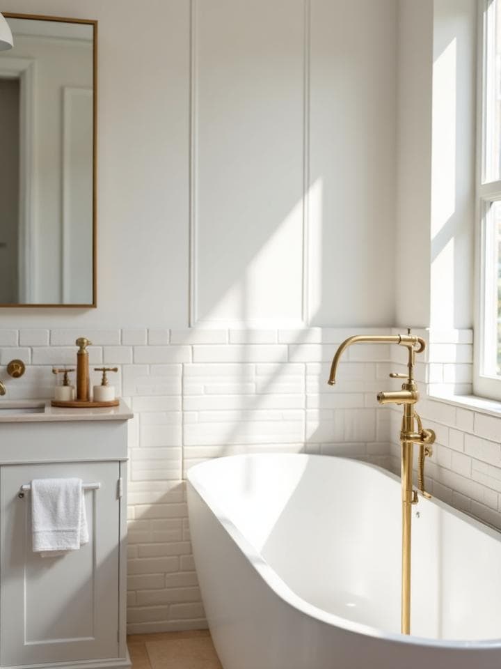 Détail de robinetterie haut de gamme pour rénovation salle de bain